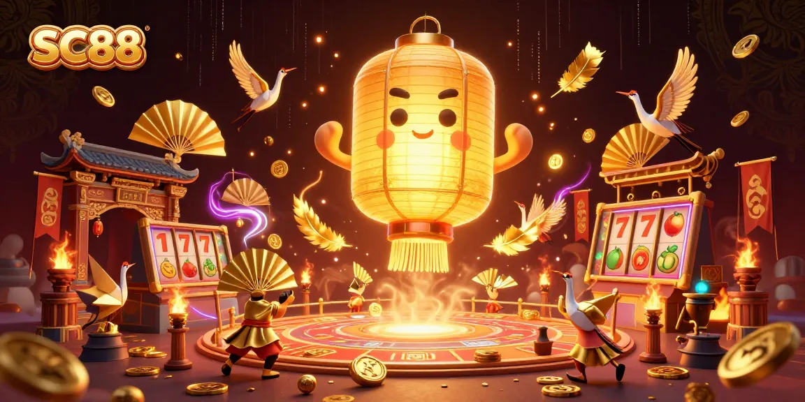 Engage with SC88 by immersing in a vibrant casino experience with golden lantern spirit and dynamic slot game elements.