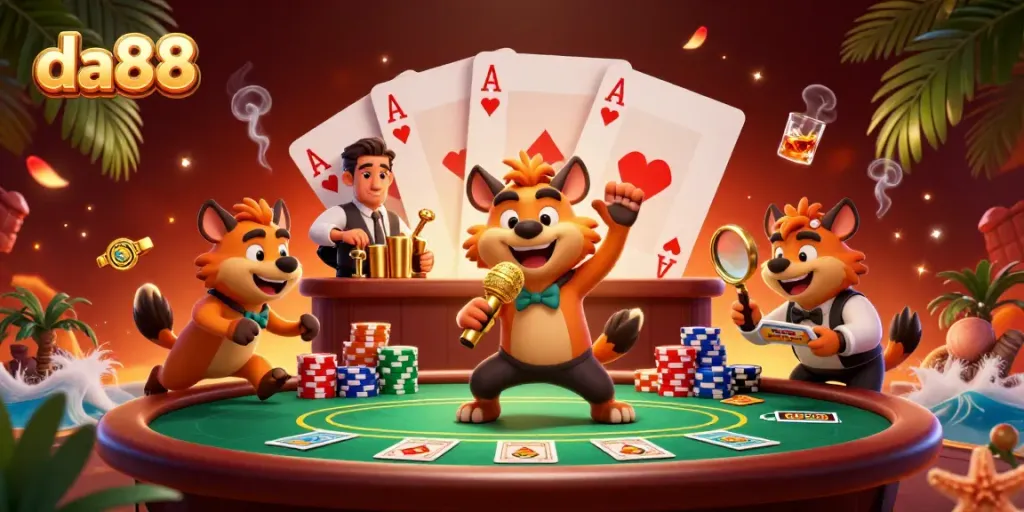 Experience exciting gaming moments at da88 casino with hyena performers in a vibrant atmosphere.