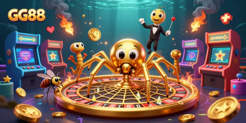 Experience thrilling wins at GG88 with a vibrant casino scene filled with excitement and gameplay.