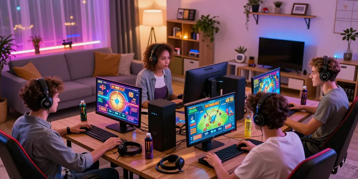 Engaged players enjoying OPPA86 online slots in a cozy gaming setup.