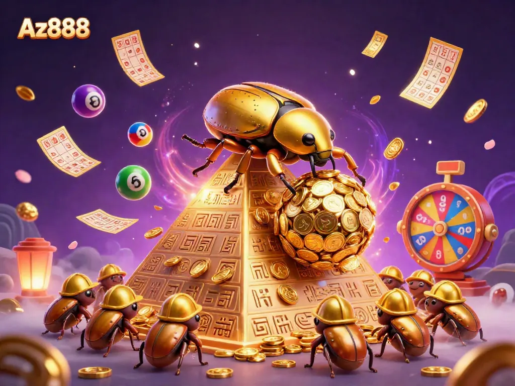 Experience thrilling gameplay with Az888 in this dynamic illustration featuring lottery elements.