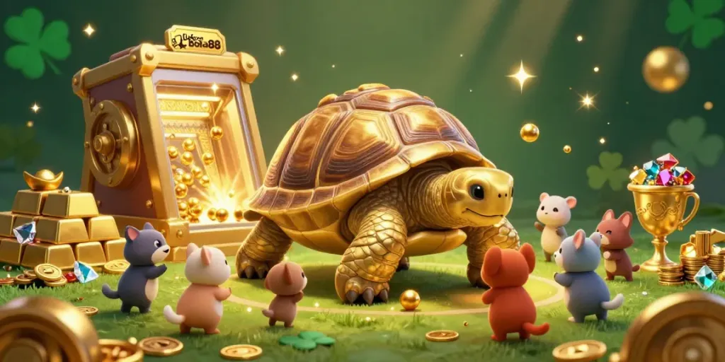 Experience the excitement of winning with Link Gacor Bola88 in this dynamic casino-themed illustration.
