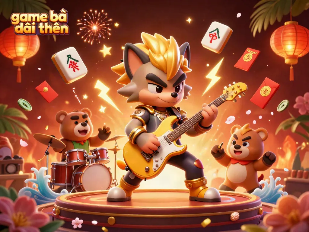Experience the thrill of game bài đổi thưởng with vibrant characters in an exciting casino setting.
