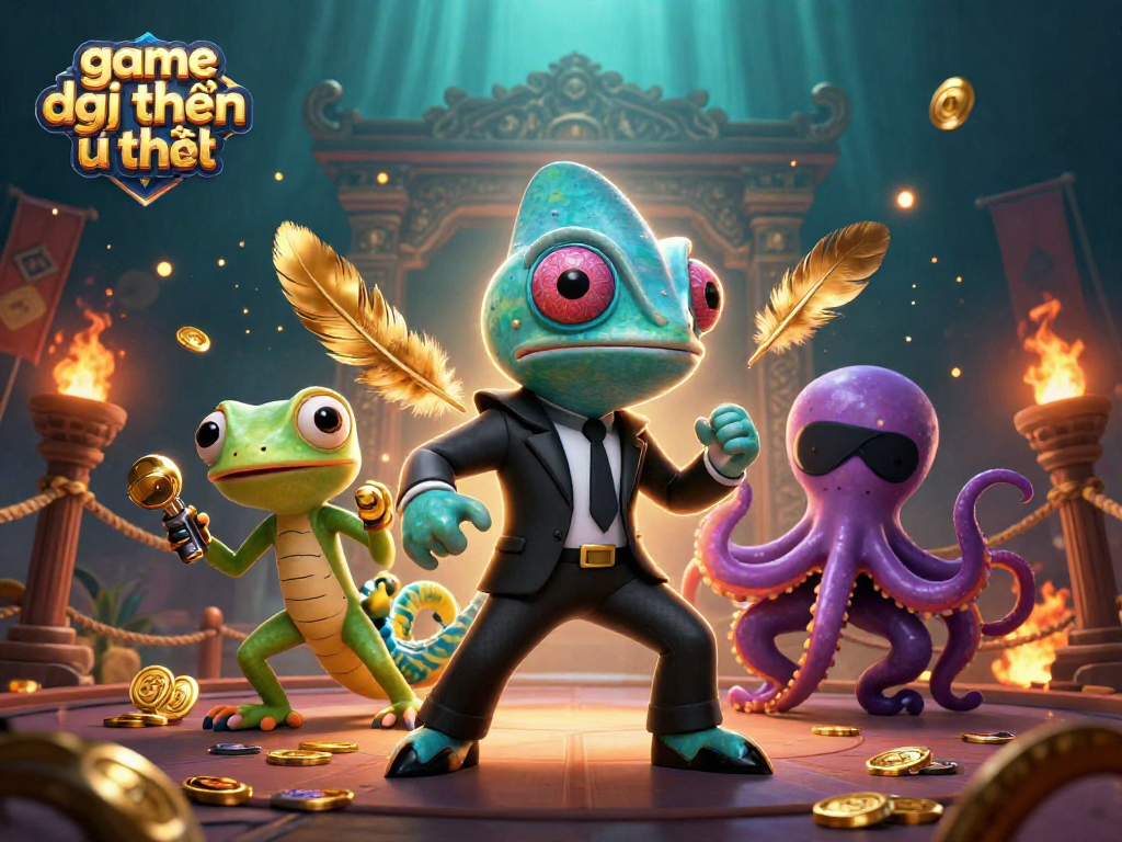 Experience game đổi thưởng uy tín with exciting cartoon characters in a vibrant casino scene.