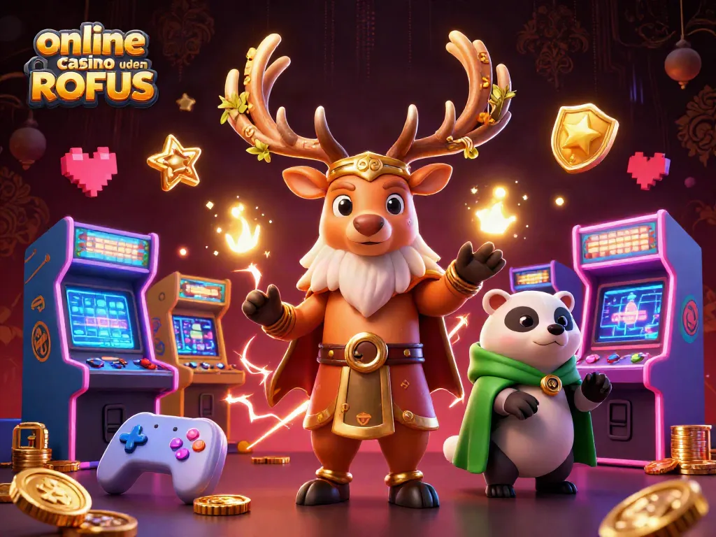 Experience online casino uden ROFUS adventure with vibrant gaming elements and dynamic 3D characters.