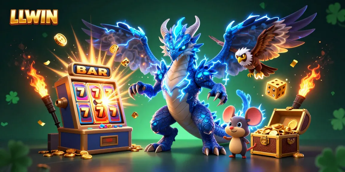 Experience thrilling casino action with LLWIN's vibrant characters and exciting gaming elements.