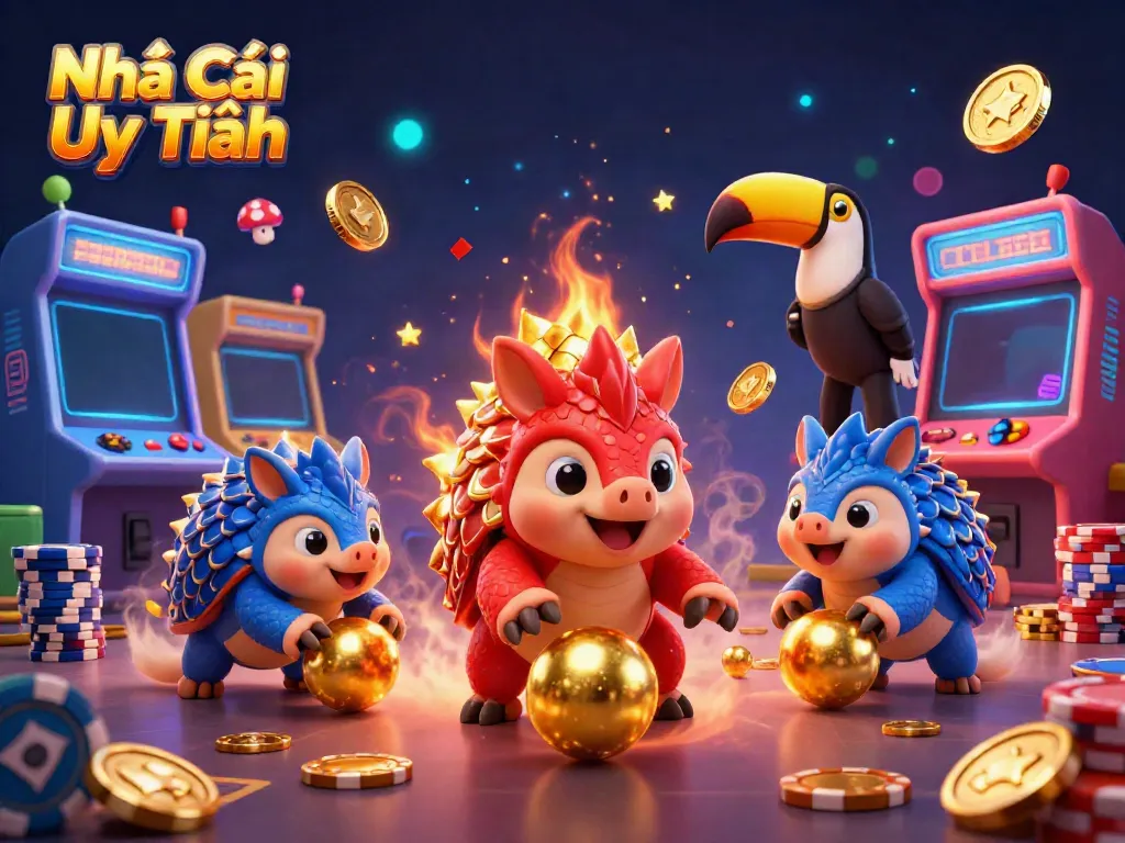 Experience thrilling action at Nhà Cái Uy Tín with rival pangolins competing over poker chips.