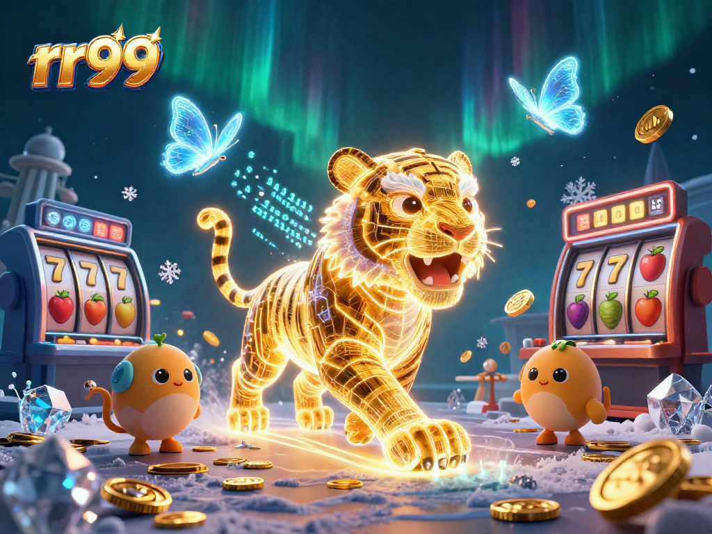 Experience thrilling gameplay with rr99's vibrant casino illustration featuring a golden tiger.
