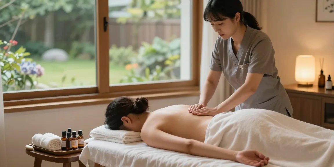 Home massage session with a professional therapist offering 남양주출장안마 services in a tranquil setting.