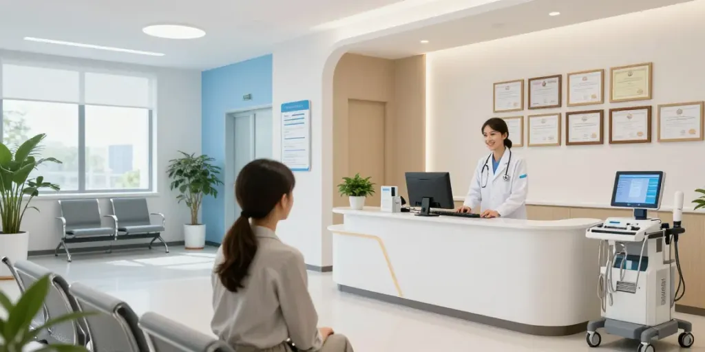 Schwarzkümmelöl in einem Gesundheitszentrum für Patientenpflege und medizinische Beratung.