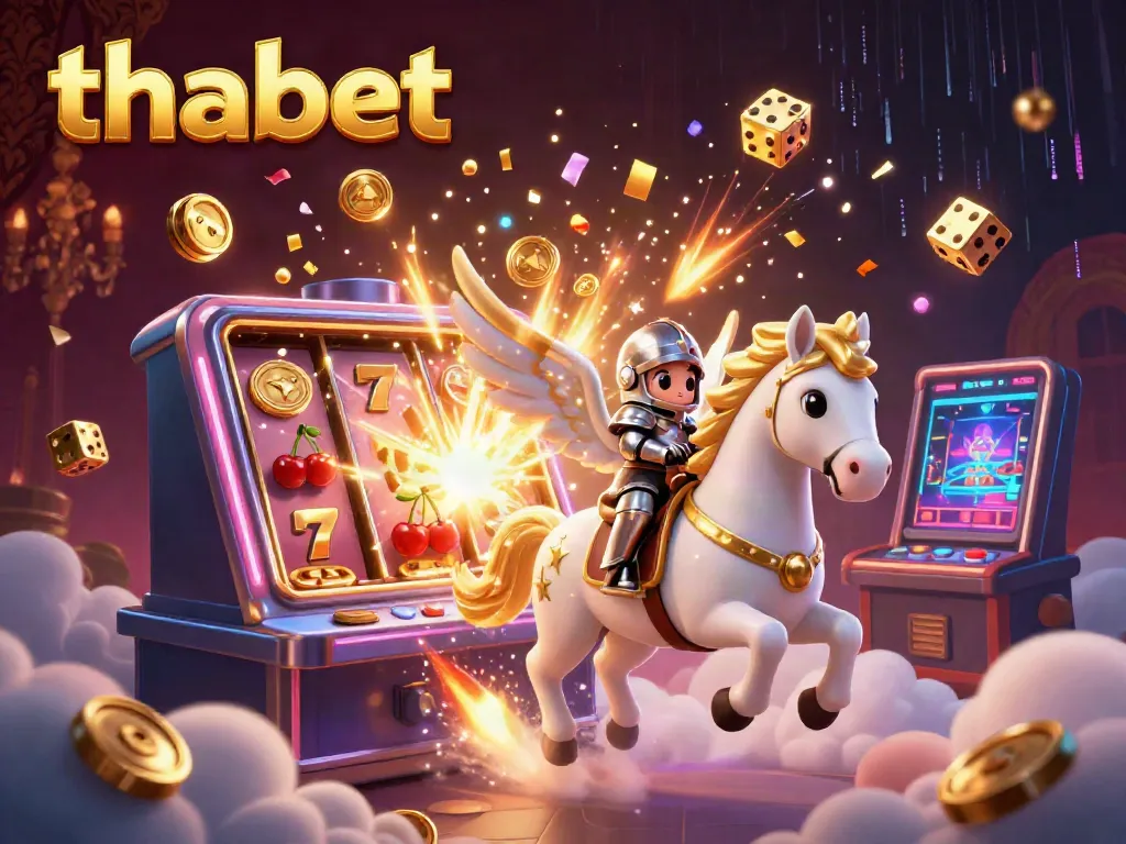 Experience thrilling jackpots at thabet with vibrant casino action featuring dynamic elements and celestial characters.