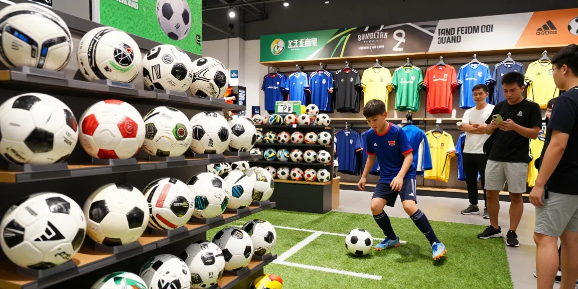 Im Mantom Fußball Shop Deutschland testet ein Jugendspieler hochwertige Fußbälle für mehr Kontrolle und Präzision.