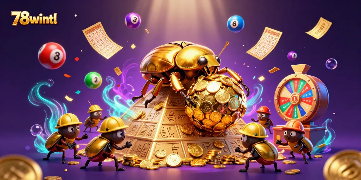 Engage in thrilling gameplay at 78wintl, featuring vivid lottery balls and energetic casino elements.