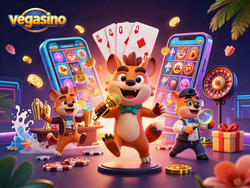 Experience the vibrant casino atmosphere with vegasino, featuring entertaining hyenas and thrilling gaming elements.