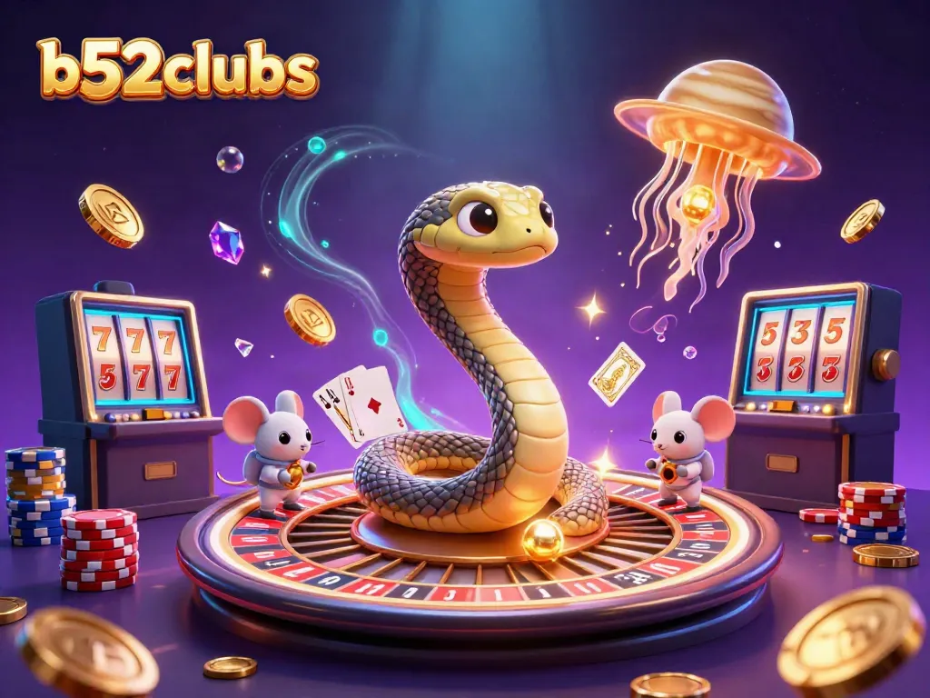Experience thrilling gameplay with b52clubs, as cosmic dealer jellyfish oversees dynamic bets on Saturn's roulette rings.