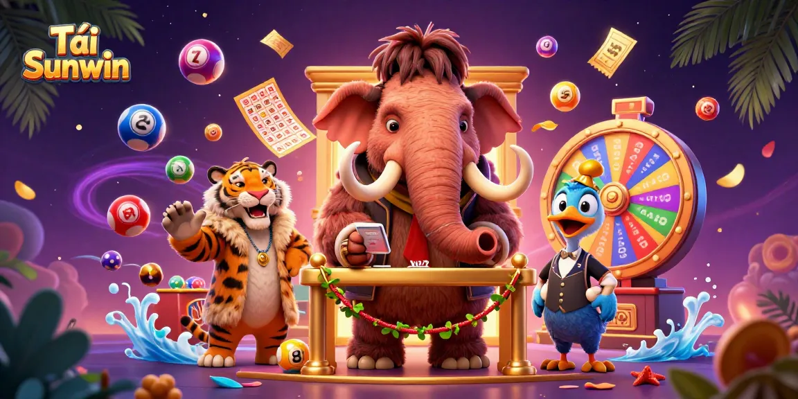 Tải Sunwin and enjoy a vibrant casino experience featuring colorful lottery elements and fantastic characters.