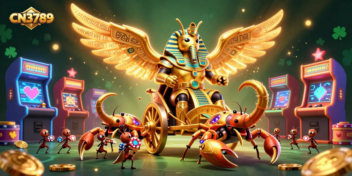 Experience thrilling wins with CN3789 in a vibrant 3D casino scene filled with classic game elements.