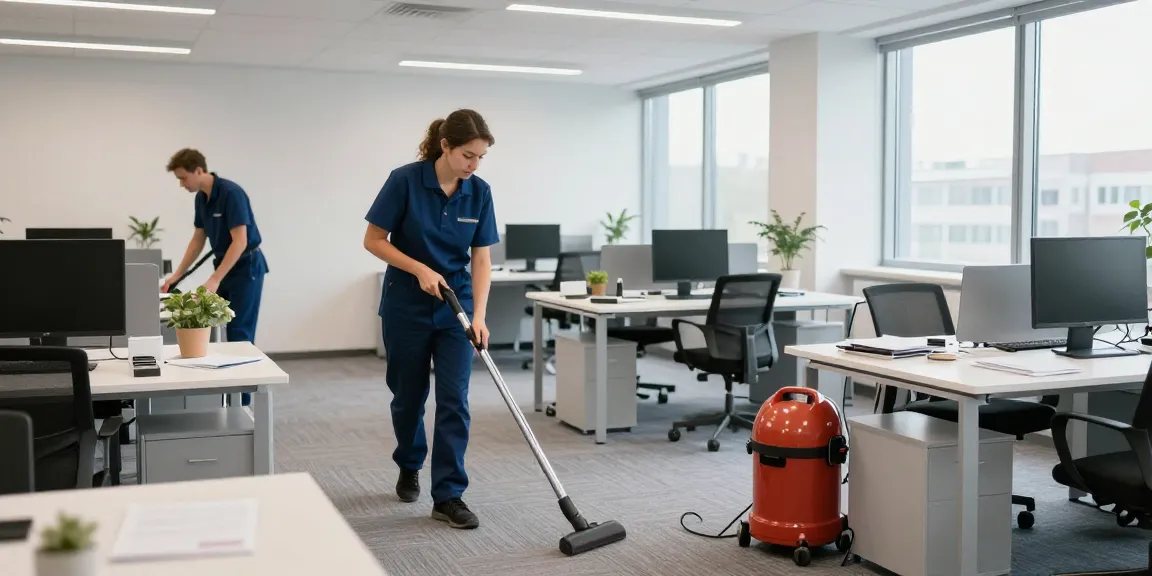 Büroreinigung Göttingen - Professionelles Reinigungsteam bei der Arbeit in einem modernen Büro, das Sauberkeit und Hygiene gewährleistet.