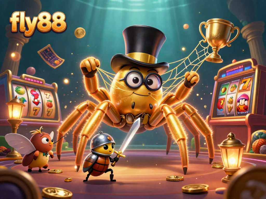 Watch the fly88 giant tarantula spin a web of golden excitement amid dynamic casino action!