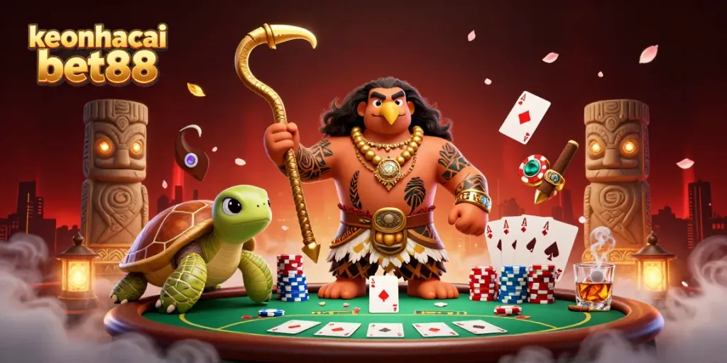 Experience thrilling gaming with keonhacai bet88, showcasing vibrant casino elements and fantasy characters.