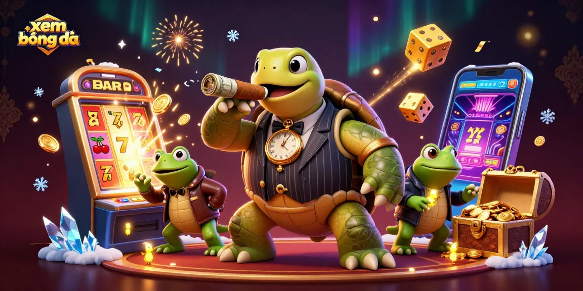 Xem bóng đá with vibrant characters and casino elements in a rich, dynamic scene, showcasing thrilling action.