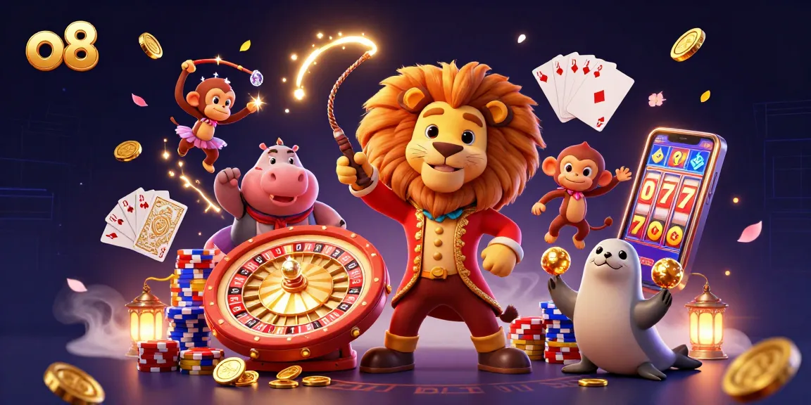 Experience thrill at o8 with lively casino characters and innovative gaming elements.