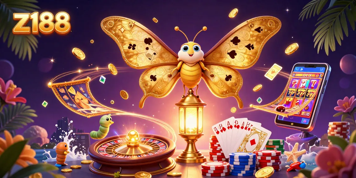 Win big at z188 with a vibrant casino scene featuring unique characters and dynamic game elements.