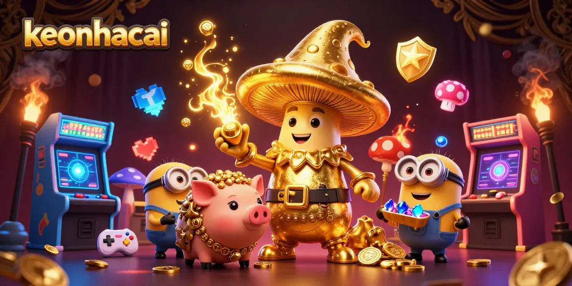 Engage in thrilling activities at keonhacai with the enchanting golden wizard and treasures illuminating the scene