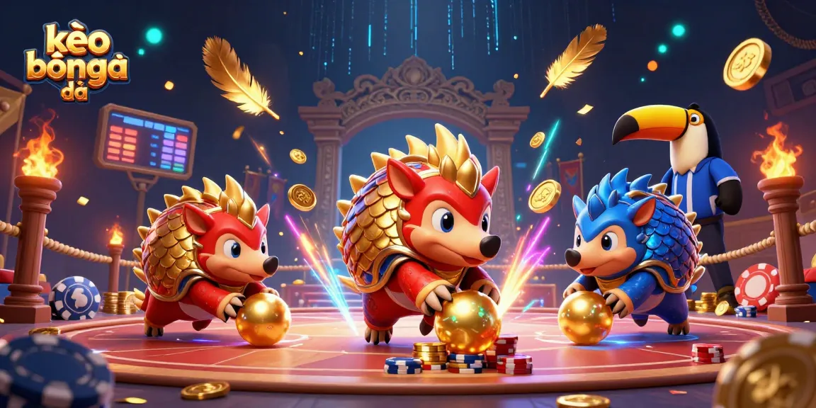 Experience thrilling kèo bóng đá action with colorful pangolins in a vibrant casino scene.