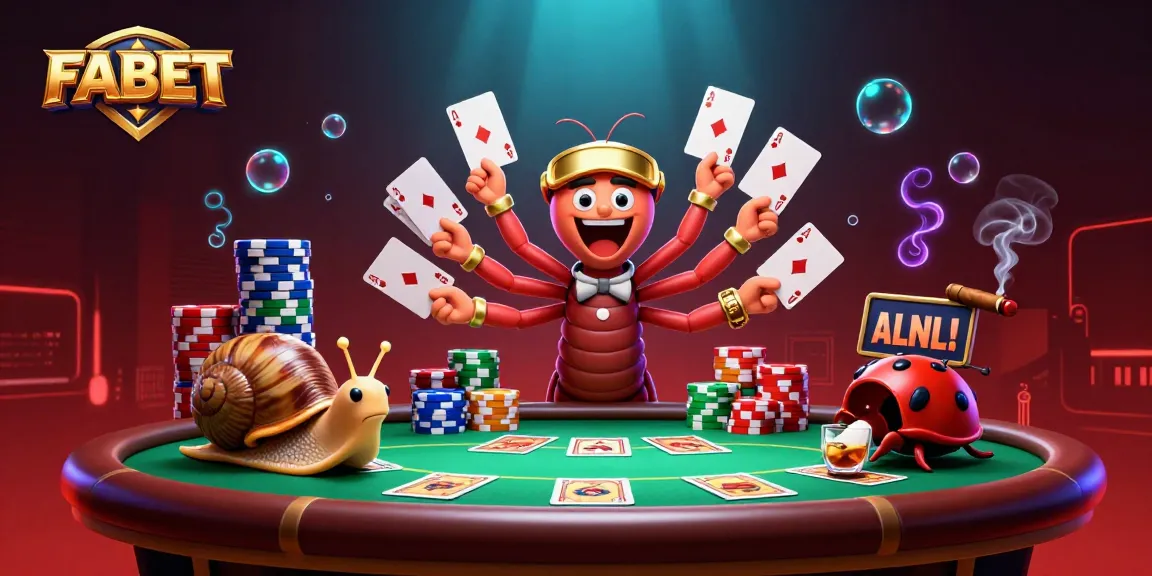Experience thrilling action at FABET with a lively 3D casino scene showcasing a millipede dealer and high-roller players.
